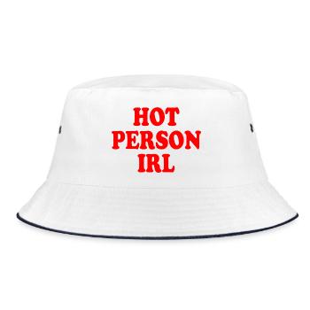 Hot person irl - Bucket Hat - white/navy - Front