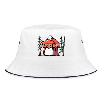 Aspen USA Geschenk - Bucket Hat - Weiß/Navy - Vorne