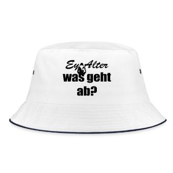 Ey Alter was geht ab? - Bucket Hat - Weiß/Navy - Vorne
