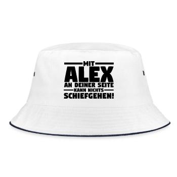Alexander Alexandra Alexa Alex - Bucket Hat - white/navy - Front
