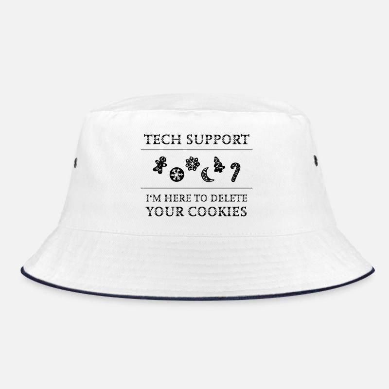 "Tech Support - I'm Here To Delete Your Cookies" - Bucket Hat - Weiß/Navy
