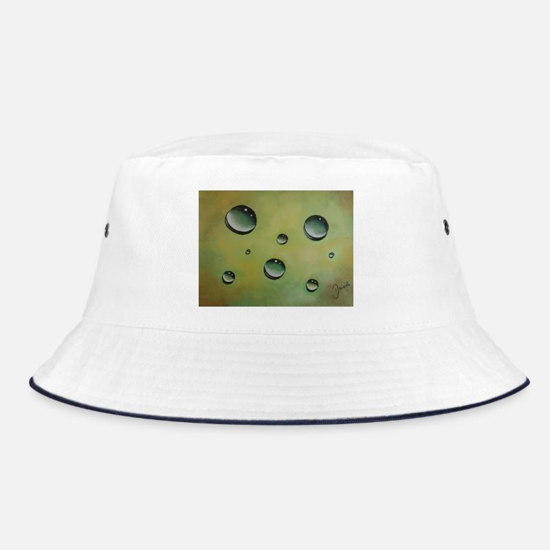 Abstrakte Wassertröpfchen auf Grüngelb Bucket Hat