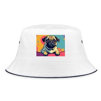 Mignon carlin dans le style Pop Art Design Dog Lover - Bob - blanc/marine - Devant