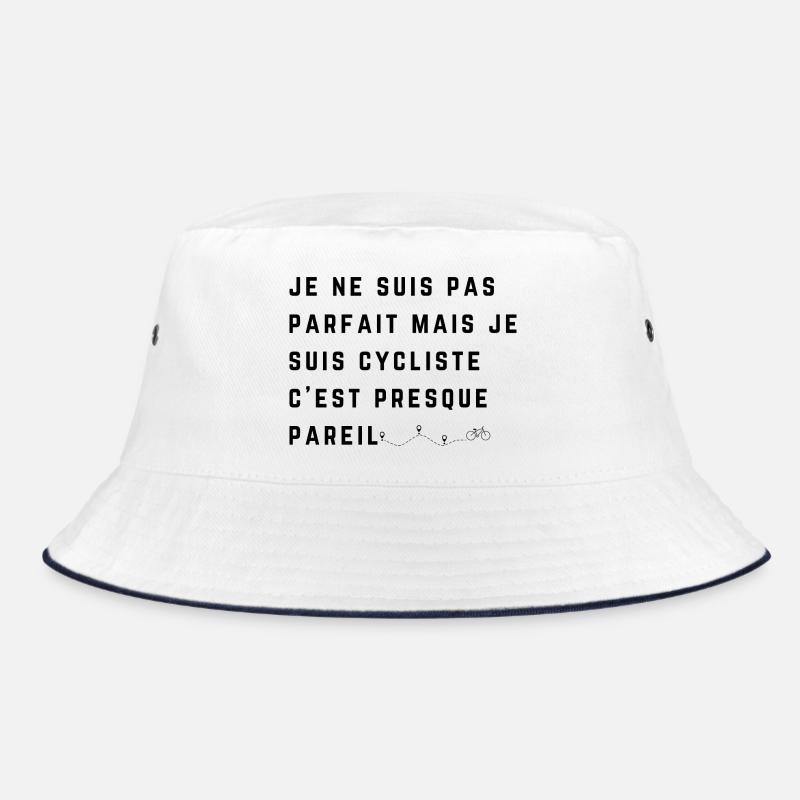 pas parfait mais cycliste, cyclisme, vélo - Bob - blanc/marine