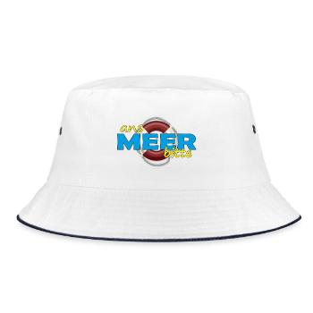 ANS MEER BITTE - Bucket Hat - Weiß/Navy - Vorne