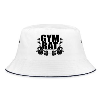 Gymrat pumpcover Gymwear Design - Bucket Hat - Weiß/Navy - Vorne
