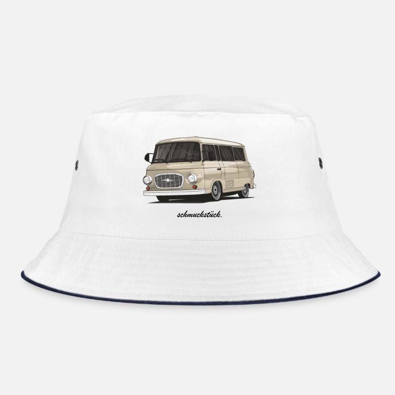 Barkas B1000 // Illustration - Bucket Hat - Weiß/Navy