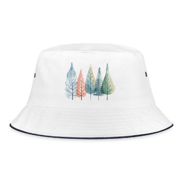 Winter - Bucket Hat - Weiß/Navy - Vorne