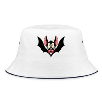 Bat - Bucket Hat - white/navy - Front