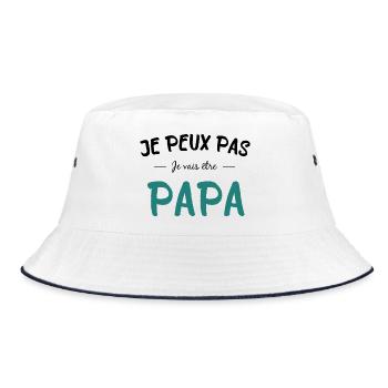 Ich werde Vater - Bucket Hat - Weiß/Navy - Vorne