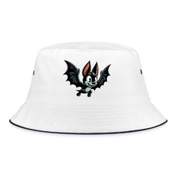 Bat - Bucket Hat - white/navy - Front