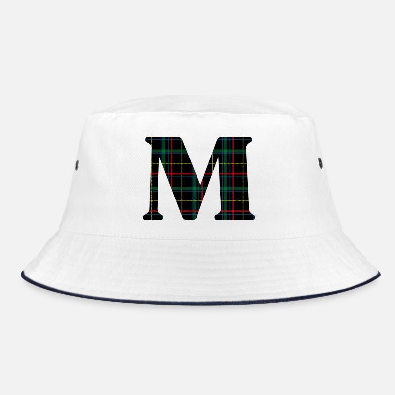 Monogramm m Schottischer Tartan Bucket Hat