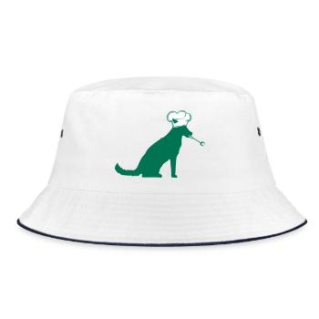 Dog Grill Master Grilling Chef Hat Chef Hunger - Bucket Hat - white/navy - Front