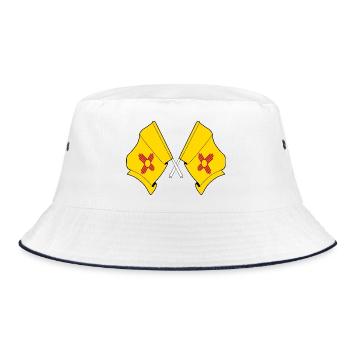 Two flags crossed New Mexico - Bucket Hat - white/navy - Front