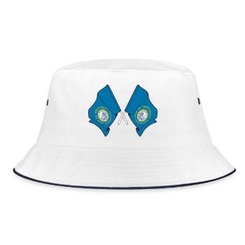 Zwei Flaggen durchquerten South Dakota - Bucket Hat - Weiß/Navy - Vorne