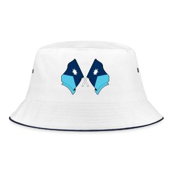 Zwei Flaggen durchquerten Minnesota - Bucket Hat - Weiß/Navy - Vorne