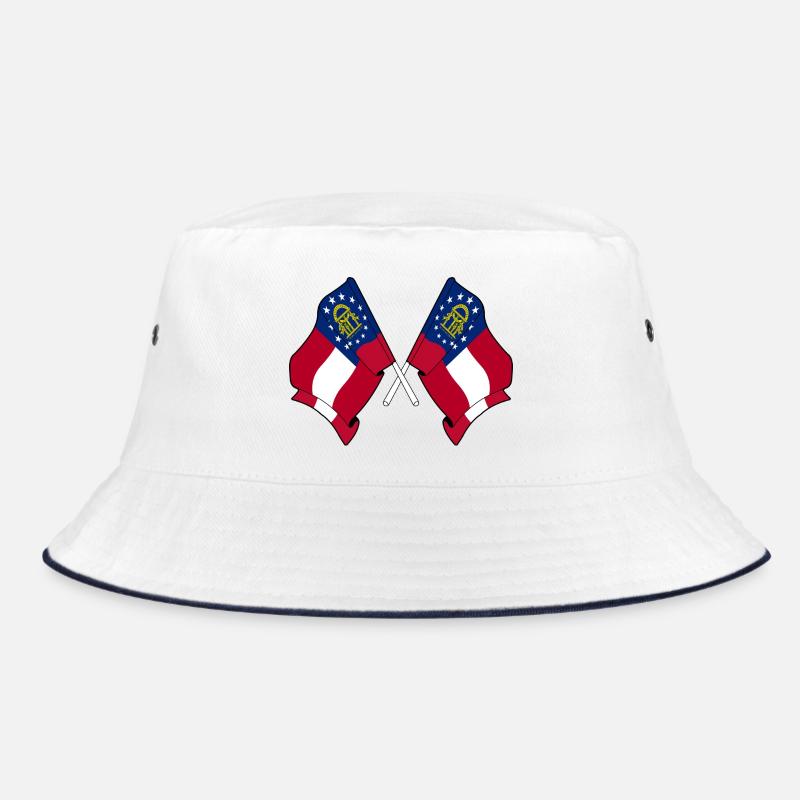 Two flags crossed Georgia Bucket Hat