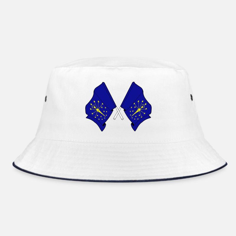 Two flags crossed Indiana Bucket Hat