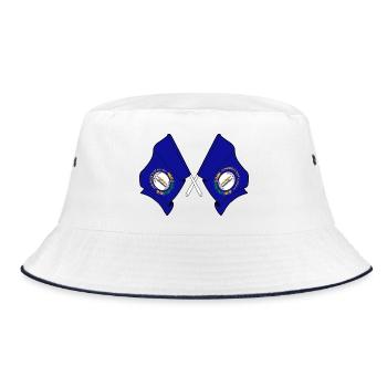 Zwei Flaggen durchquerten Kentucky - Bucket Hat - Weiß/Navy - Vorne