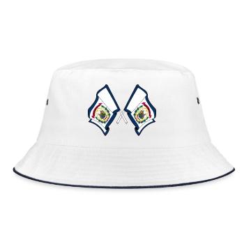 Two flags crossed West Virginia - Bucket Hat - white/navy - Front