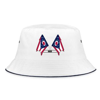 wee flags text OHIO - Bucket Hat - white/navy - Front