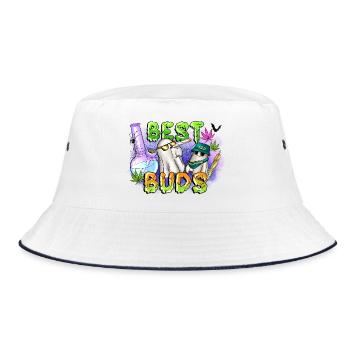 Die besten Knospen - Bucket Hat - Weiß/Navy - Vorne