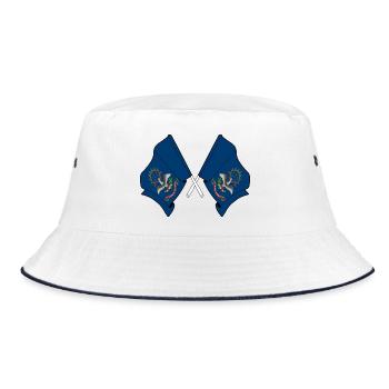 Zwei Flaggen durchquerten North Dakota - Bucket Hat - Weiß/Navy - Vorne