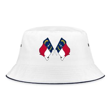 Zwei Flaggen durchquerten North Carolina - Bucket Hat - Weiß/Navy - Vorne