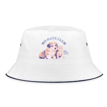 No Hate Club – Süße Harmonie - Bucket Hat - Weiß/Navy - Vorne
