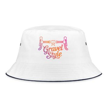 Style gravel - guidon de vélo de gravel rétro - Bob - blanc/marine - Devant