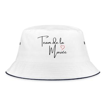 Red Heart Brautteam - Bucket Hat - Weiß/Navy - Vorne
