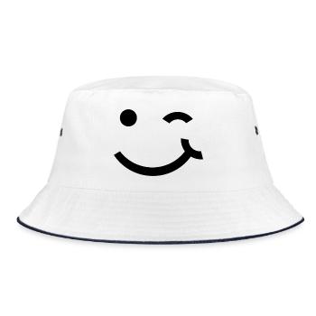 Clin d’œil, sourire clignant de l’œil - Bob - blanc/marine - Devant
