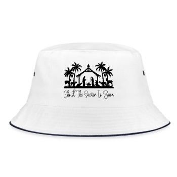 Christ the Savior is born - Bucket Hat - white/navy - Front