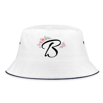 Letter b flowers - Bucket Hat - white/navy - Front