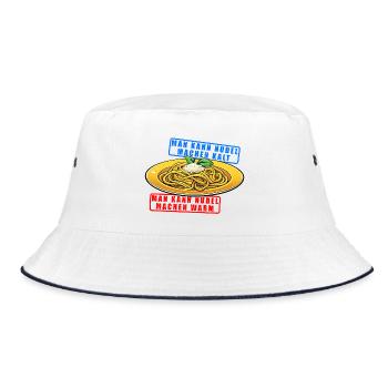 Nudeln - Bucket Hat - Weiß/Navy - Vorne