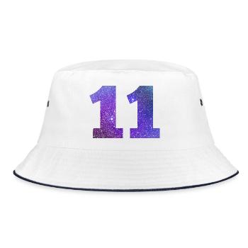 Galaxie Nummer 11 - Bucket Hat - Weiß/Navy - Vorne