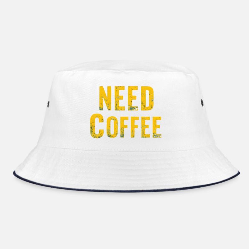 Need for Vintage Coffee Deco - Bucket Hat - white/navy