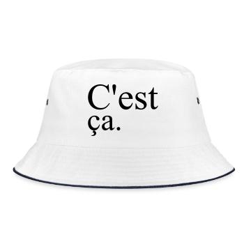 French Chic Cest Ca Französisch Style Paris - Bucket Hat - Weiß/Navy - Vorne