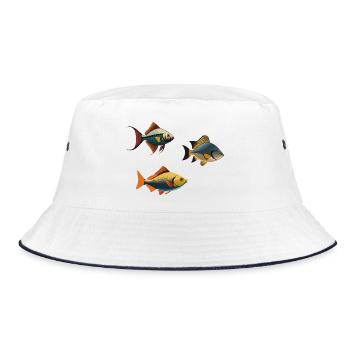 Poisson tropical coloré sur les vêtements - Bob - blanc/marine - Devant