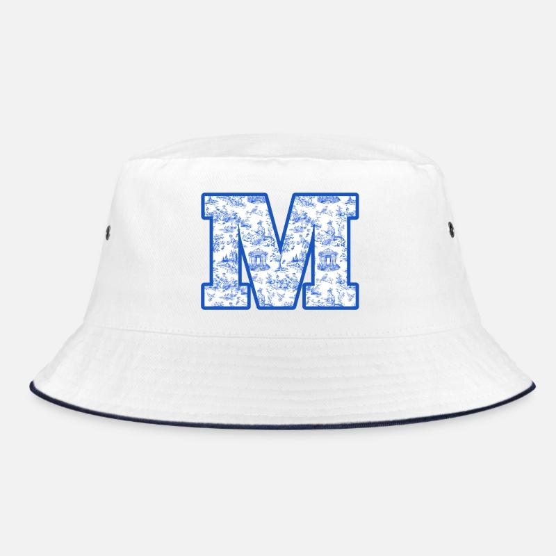 Buchstabe m blaue Chinoiserie Bucket Hat