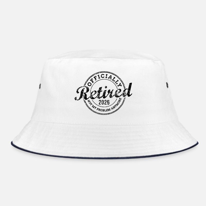 Officially Retired 2026 Not My Problem Anymore - Bucket Hat - Weiß/Navy