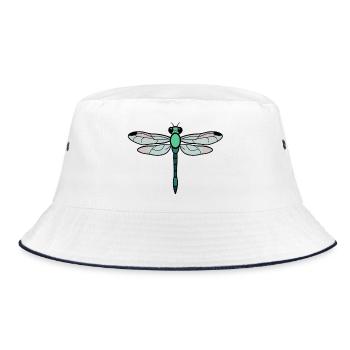 Libelle - Bucket Hat - Weiß/Navy - Vorne