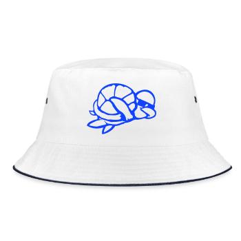 Water Turtle Dabbing Dab Dance Sunglasses - Bucket Hat - white/navy - Front