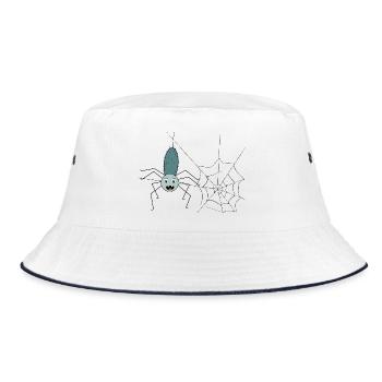 Spinnfried die Spinne - Bucket Hat - Weiß/Navy - Vorne