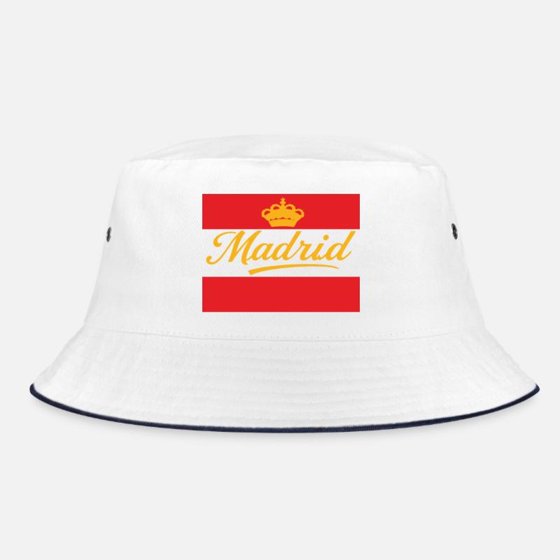 Madrid Krone Design auf Rot Bucket Hat