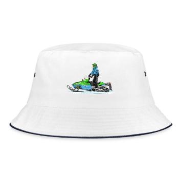 Snowmobile - Bucket Hat - Weiß/Navy - Vorne