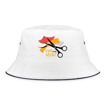 Design élégant inspiré des ciseaux et du tissu - Bob - blanc/marine - Devant