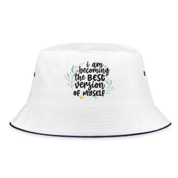Becoming My Best Self Quote Design - Bucket Hat - white/navy - Front