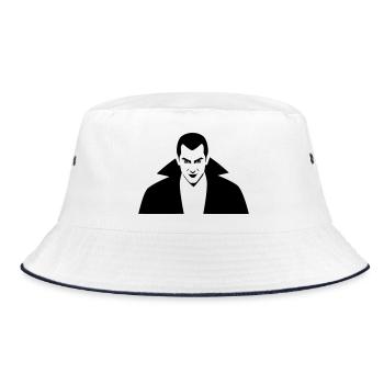 Vampire Illustration - Bucket Hat - white/navy - Front