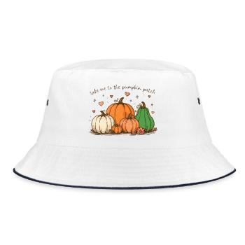 Pumpkin patch whimsical illustration - Bucket Hat - white/navy - Front